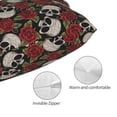 thumbnail image 3 of Goofa Red Rose Skull Print Plush Throw Pillow Case, Soft Velvet with Hidden Zipper, Decorative Cushion Cover for Sofa, Bed, Car, and Home Décor-16"x24", 3 of 6