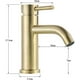 thumbnail image 4 of Grifo monomando para lavabo con cuerpo de latón cepillado dorado y control de agua fría y caliente, 4 of 5
