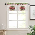 thumbnail image 7 of I Will Go Home For Christmas Kitchen Curtains and Valances Set, Tree Truck Ball Wood Grain Rod Pocket Window Valance 18 Inch Window Curtain Panels for Living Room Bedroom Laundry, 27.5x24in, 3 Pieces, 7 of 7