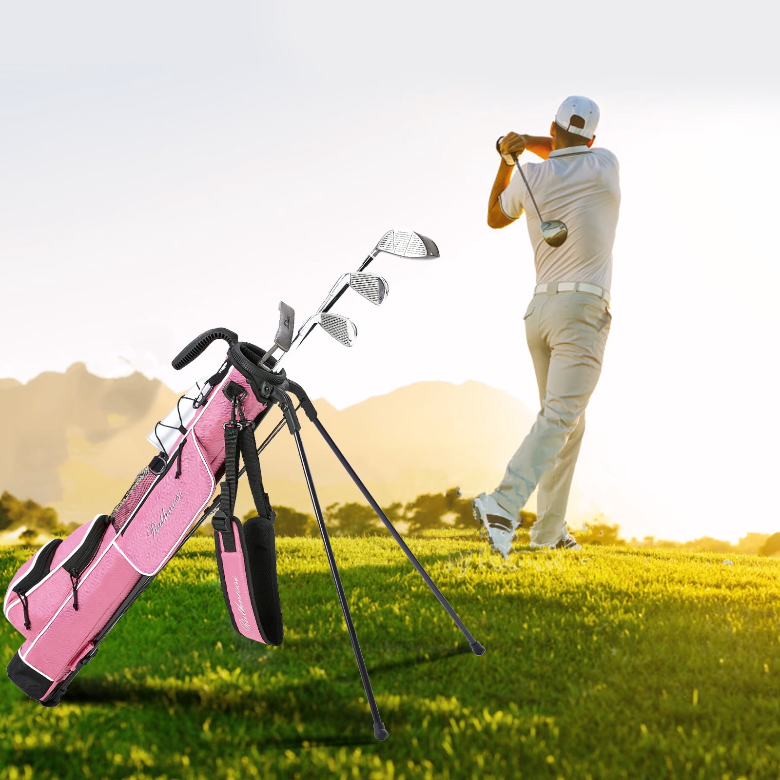 RUTHNISSI Golf Stand Bag, Lightweight Golf Easy Carry Bag with Padded Strap，Durable Pitch n Putt Golf Bag , Practice Ranger Sunday Golf Bag for Men&Women