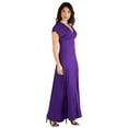 thumbnail image 2 of Women's 24seven Comfort Apparel Cap Sleeve V-Neck Maxi Dress Color: Red Size: SMALL, 2 of 3