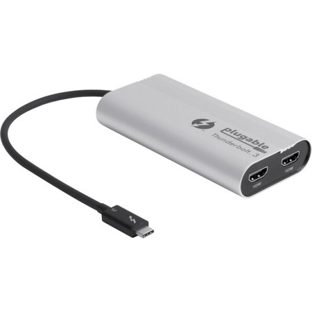 Plugable Thunderbolt 3 Dual Monitor Adapter - USB-C to HDMI for Mac and (Best Monitor For Mac)