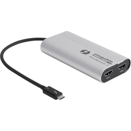 Plugable Thunderbolt 3 Dual Monitor Adapter - USB-C to HDMI for Mac and