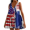 thumbnail image 1 of Qiopertar Robe d'Été Imprimée Décontractée Sans Manches Col en V pour Femmes en Solde Livraison Gratuite à Moins de 5$ jusqu'à 90% de Réduction, 1 of 6