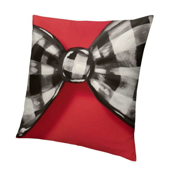 SHANXI Valentines Day Pillow Cover Polka Dots Heart Bow Decoration Holiday Home Decorative Pillow Case for Sofa Couch Decor 12x12in