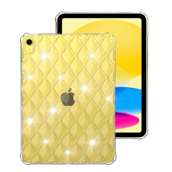 ELEHOLD Clear Case for iPad 6th 5th Gen 9.7 inch (2018/2017) Transparent Crystal Clear with Glitter Diamond Soft TPU Case Anti-Scratch Anti-Yellowing with Shockproof Corner for iPad 9.7"