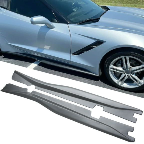 NINTE Side Skirts Extension Panel for 2014-2019 Chevy Corvette C7 Matte Black