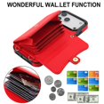 thumbnail image 5 of For iPhone 17 Pro Max RFID Blocking Protective Purse Wallet Case Magnetic Organ Style Flip Cover Multi-Card Slots Pocket With Detachable Shoulder Strap And Wrist Strap,Red,For iPhone 17 Pro Max, 5 of 8