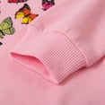 thumbnail image 5 of Toddler Crewneck Sweatshirt Girls Casual Fall&Winter Long Sleeve Tops Shirts Pink Butterfly Ruffle Pullover Size 7(Butterfly-8123), 5 of 5