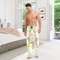 thumbnail image 7 of Cotton Mens PJ Pajama Pants Bottoms Waistband Sleepwear with Pockets Flowers and Butterflies on Plaid, 7 of 7