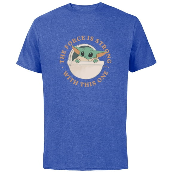 Star Wars Grogu The Force is Strong With This One - Short Sleeve Cotton T-Shirt for Adults - Customized-Royal Heather
