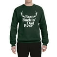thumbnail image 2 of Wild Bobby, Best Buckin Dad Ever Funny Hunting, Father's Day, Unisex Crewneck Graphic Sweatshirt, Forest Green, Medium, 2 of 3