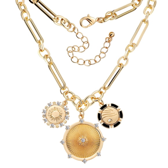 KAKOWELY Charm Necklaces Charm Necklace Sun Necklace Chunky Necklace Cute Necklace Aesthetic Necklace Pendant Necklace For Women Neck Jewelry12.72"X1.18"X0.12"