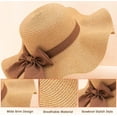 thumbnail image 4 of Kids Girl Summer Straw Hat Foldable Wide Brim Cap Sun Visor Hats Sun Protection Beach Hats Bowknot Floppy Cap, 4 of 7