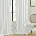 thumbnail image 4 of Rosnek 2 Panels Ruffle Sheer Curtains for Bedroom, Rod Pocket Farmhouse Boho Chic Window Curtain Privacy Protect for Living Room, 52 x 96, 4 of 7