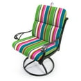 thumbnail image 4 of Jordan Manufacturing 45" x 22" Covert Island Multicolor Stripe Rectangular Outdoor Chair Cushion with Ties and Hanger Loop, 4 of 14