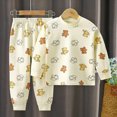 thumbnail image 2 of NOLDARES Toddler Boys Clothes Set 2Pcs Long Sleeve Print Pattern Sweatshirt Top Sweatpants Cozy Fall Outfits Size:18-24 M,Yellow, 2 of 7