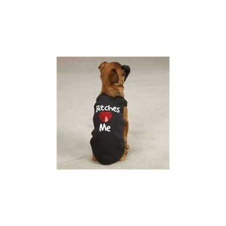 Casual Canine ZM2283 24 17 Casual Canine Bitches Love Me Tees Xlg Black