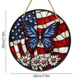 thumbnail image 3 of Red White Blue Wooden Patriotic Door Hanger with Pre-Attached Rope, Independence Day Front Porch Decor, Lightweight Wooden Welcome Sign for 4th of July Parties and Patriotic Home Decorations, 3 of 6
