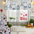 thumbnail image 5 of Eiffel Tower Curtain Valances for Windows, Kitchen Valance Window Treatments Panel 2 Pack, European Architectural Retro Hand-Painted Rod Pocket Short Curtains for Bathroom Bedroom 42 x 18 Inch, 5 of 8