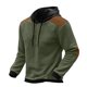 thumbnail image 1 of Sudadera con capucha para hombre, moda informal, deportiva, cuello alto, botones, patchwork, manga larga, jersey, sudadera, blusa, blusa para hombre, 1 of 5