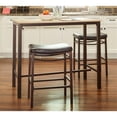 thumbnail image 2 of Linon Holly 3 Piece Steel & Wood Counter Height Pub Set Padded Seats in Brown, 2 of 7