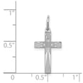 thumbnail image 2 of 925 Sterling Silver Solid Polished Laser Etched Laser Designed Religious Faith Cross Charm 22x10mm Wide Pendant Necklace, 2 of 2