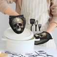 thumbnail image 6 of Pofeuu Gold Pattern Skull Print Thickened Mini Silicone Oven Mitts Heat Resistant, Rubber Oven Mitt Gloves, Finger Pinch Grips, Pot Holder, Silicone Potholder, 6 of 7