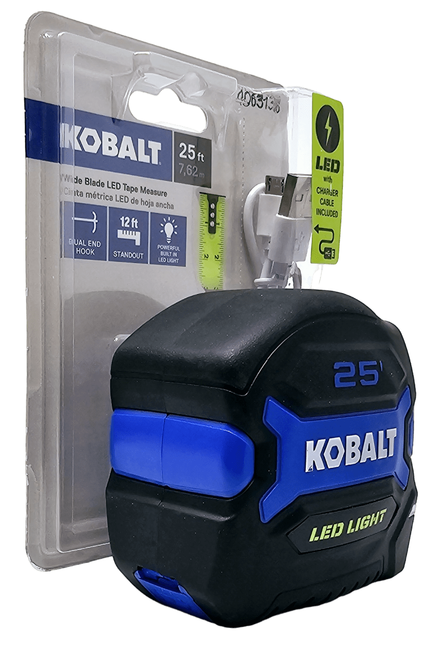 Kobalt 25ft Wide Blade LED Tape Measure