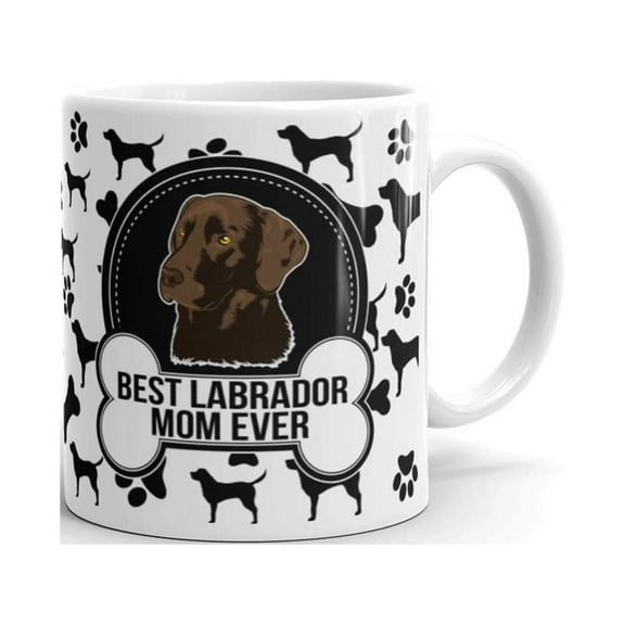 11 oz Dog Owner Gifts the Ideal pug Owner Lover Best Labrador Mom Ever Paw Pattern Coffee Mug