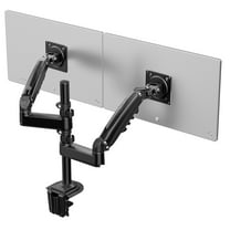 MountFTV Dual Monitor Stand for 17-32 inch Screen, Height Adjustable Desk Mount Gas Spring Dual Full Motion Monitor Arm, Holds up to 19.8lbs