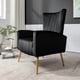 thumbnail image 5 of Silla de acento de terciopelo con patas de metal, sillón tapizado moderno, silla lateral de espalda para salón dormitorio pequeños espacios, 5 of 5