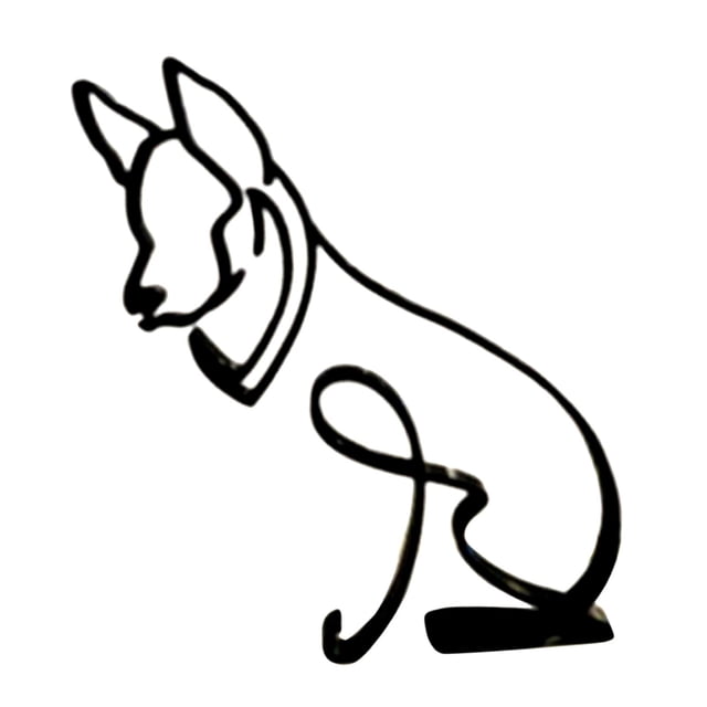 Escultura de arte minimalista de perro, línea abstracta, hoja moderna, artesanía creativa