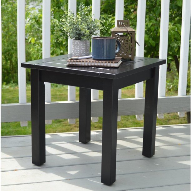 Americana Outdoor Side Table Robinia Wood Black Walmart Com Walmart Com