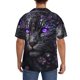 thumbnail image 3 of Fotbe Purple-Eyed Floral Leopard Camisa Estampada de Manga Corta para Hombre, Casual de Verano, Estilo Playero, Sin Arrugas-Medium, 3 of 5