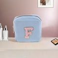 thumbnail image 5 of Unique Bargains 1 Pc Letter F Pattern Makeup Bag for Travel Blue Corduroy, 5 of 6