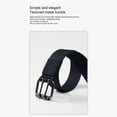thumbnail image 7 of Jessboyy Canvas Belt for Men Double Prong Buckle Webbing Belts Stretchy Mens Belts for Hiking Outdoor Work Black,Free Size, 7 of 7