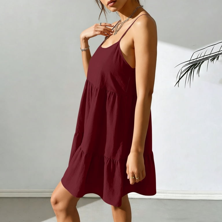 open back tiered mini dress Bohemian Rayon Mini Dress: Open Back Tiered Sundress
