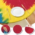 thumbnail image 4 of Colorful Tie Dye Pattern Round Fitted Tablecloth with Elastic Edge,Dining Table Cover Waterproof,Outdoor Round Tablecloth for Camping,Dining,Indoor and Outdoor, 4 of 7