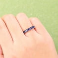 thumbnail image 2 of Baguette Cut Sapphire Wedding band, Rose Gold Wedding Band, Sapphire Half Eternity Stacking Band, Promise Ring, Anniversary Ring for Women, 2 of 5
