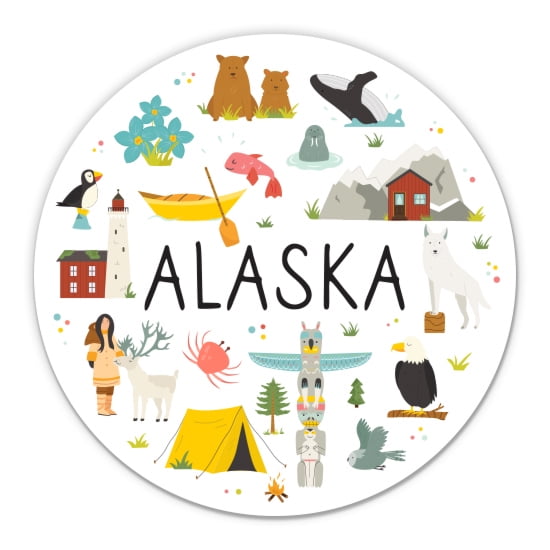 Alaska - 3" Vinyl Sticker - For Car Laptop Water Bottle Phone - Waterproof Decal