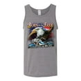 thumbnail image 2 of Wild Bobby, Born To Be Free Blad Eagle and American Flag Cars and Trucks Mens Graphic Tank Top, Heather Grey, Small, 2 of 3
