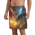 thumbnail image 2 of Saiise Maillot de Bain Homme Imprimé Dragon Rouge et Bleu avec Poches-3TG, 2 of 6