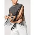 thumbnail image 3 of Camisa Playera Flecos Cuello Alto Bohemio Para Hombre Sexy, 3 of 8