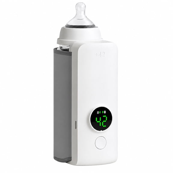 Carlikeit Portable Rechargeable Milk Bottle Warmer, 6000mAh Waterless Heater with 6 Temperature Settings, Display and USB-C