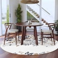 thumbnail image 3 of Round Rugs 5Ft, Grey Brown Leaves Round Area Rug Washable Indoor Throw Carpet, Summer Botanical Soft Non Slip Circle Rug for Cabinet Bathroom Home Decor Aesthetic, 3 of 8