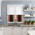 thumbnail image 6 of Coral Pink Black Ombre Kitchen Curtains and Valances Set, Rod Pocket Curtains Tier Farmhouse Window Curtains 36 Inch Length, Contemporary Gradient Artistic 3 Piece Kitchen Curtains Set, 6 of 6