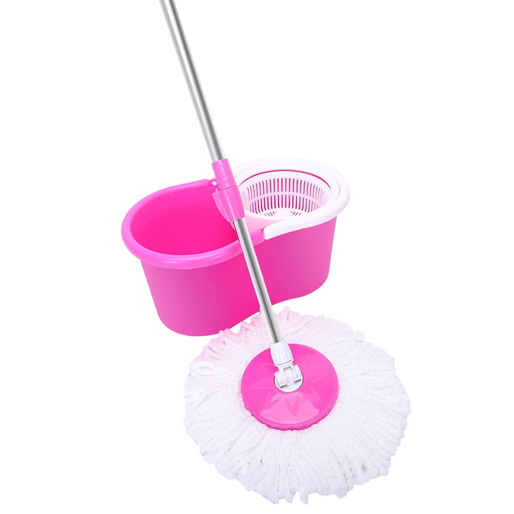 Details about   360° ROTATING PLASTIC SPIN MOP BUCKET MICROFIBER DRY WET CLEANING 2 MOP HEADS 