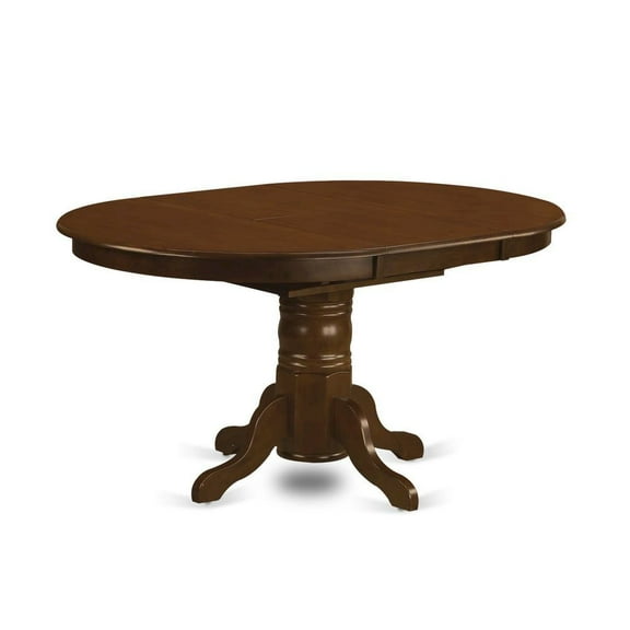 FurniFact Elegant Oval Pedestal Dining Table with Butterfly Leaf for 6 Guests
