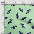 thumbnail image 2 of oneOone Cotton Poplin Mint Green Fabric Plant Cactus With Geometric Sewing Material Print Fabric By The Yard 42 Inch Wide, 2 of 4